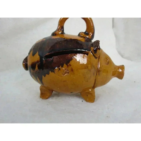 Pig piggy bank Coin Bank, Child's bank Pig Clay Piggy Bank, Hand made clay pig - Picture 2 of 6